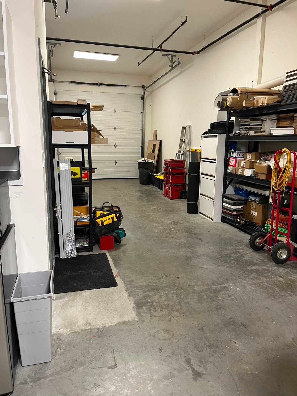 Organized garage and storage area after a clean