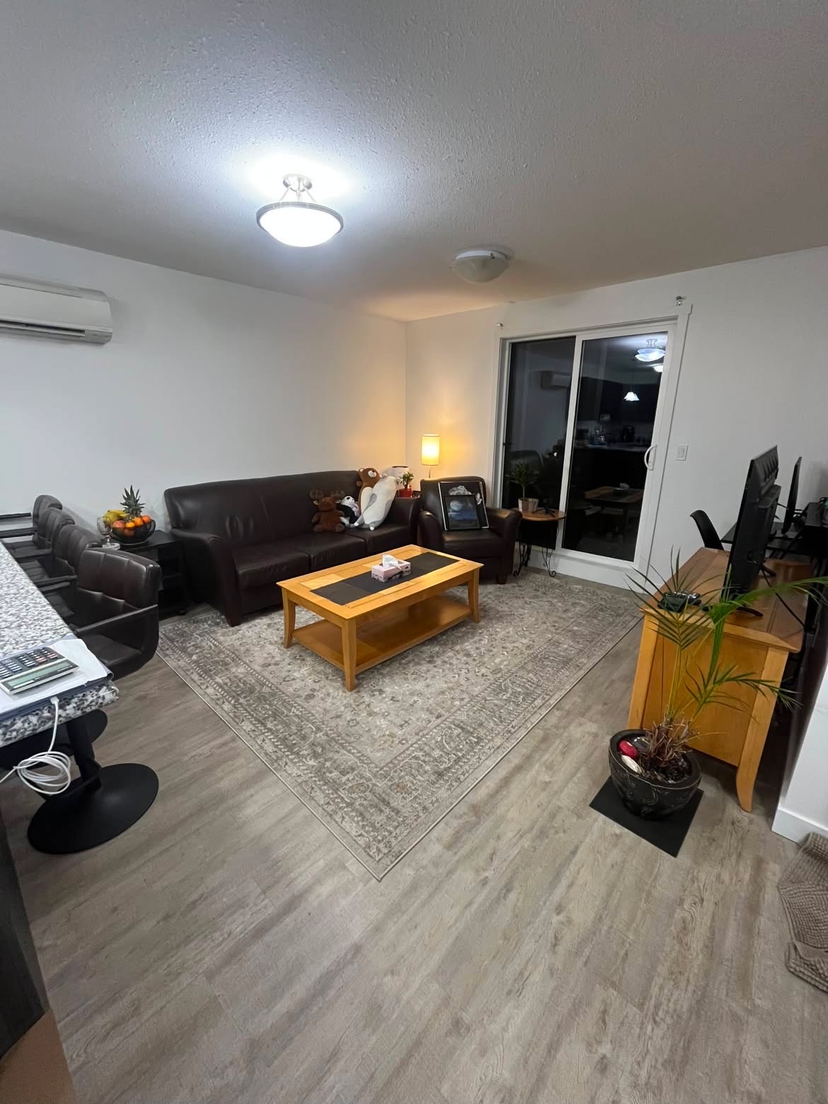 Tidy living room and kitchen after a house clean