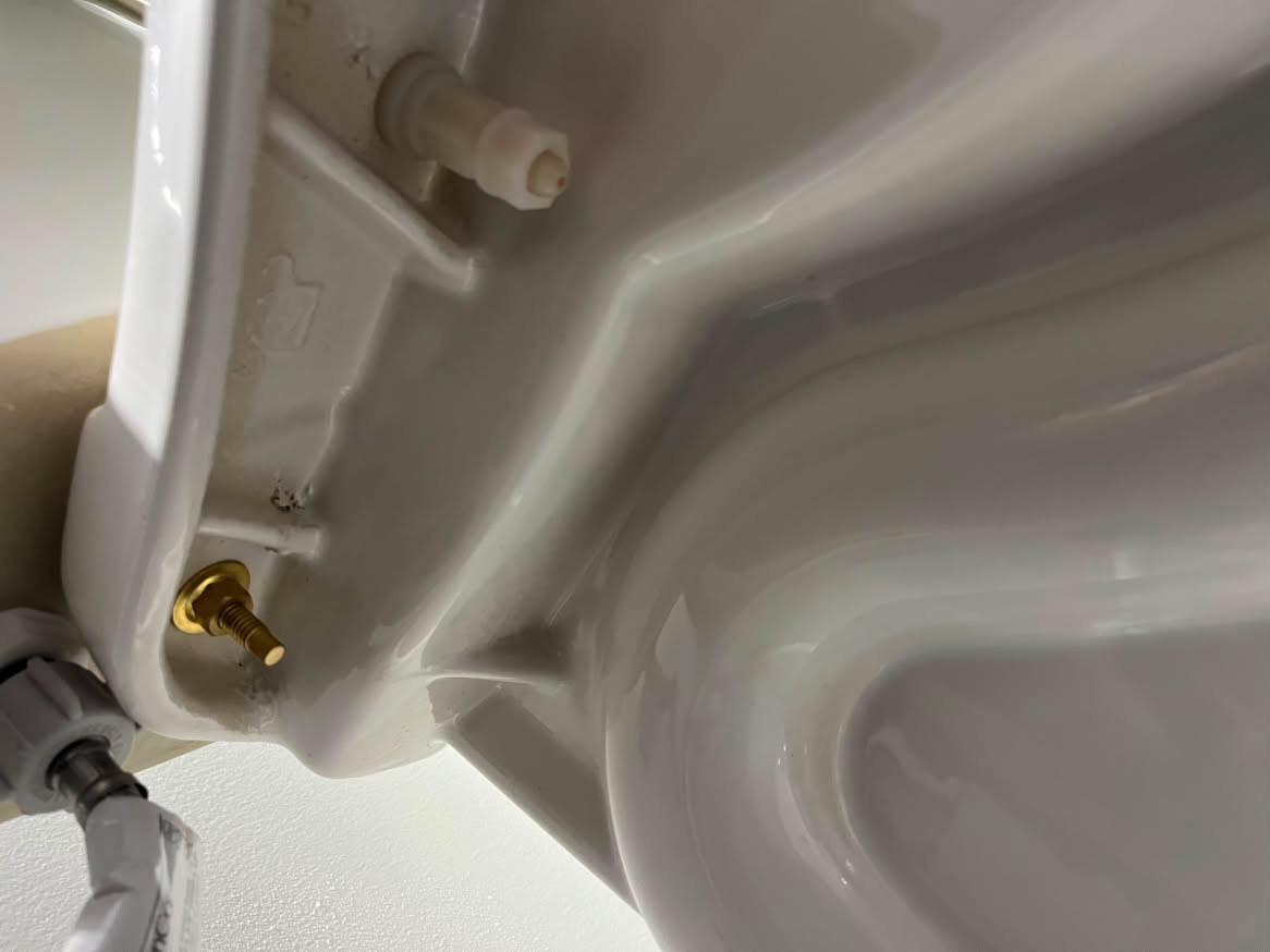After: the same toilet hardware and porcelain cleaned